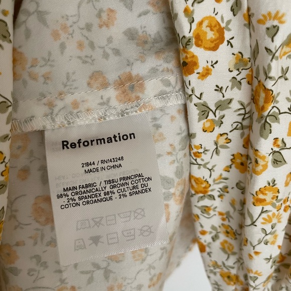 Reformation Michaela Floral Babydoll Dress size 6 NWOT - Picture 7 of 10
